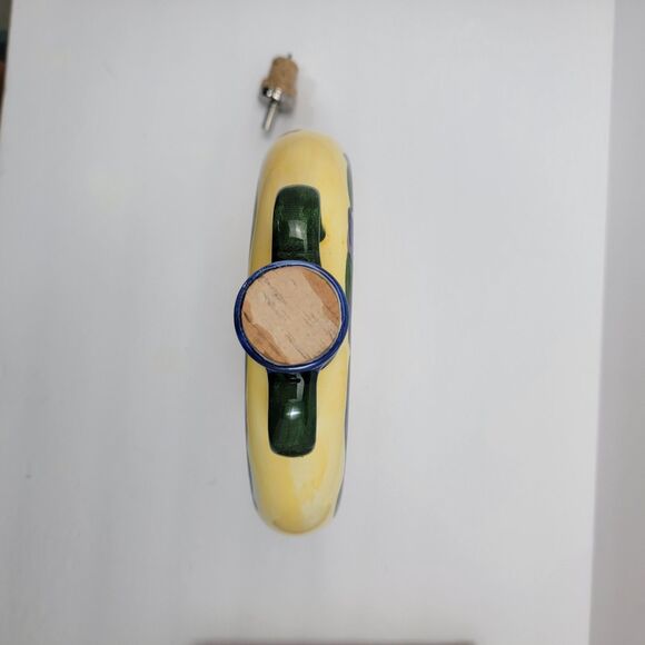 Vintage Shonfeld's Ceramic Italian Motif Hand Painted Donut Oil Decanter - Picture 5 of 7